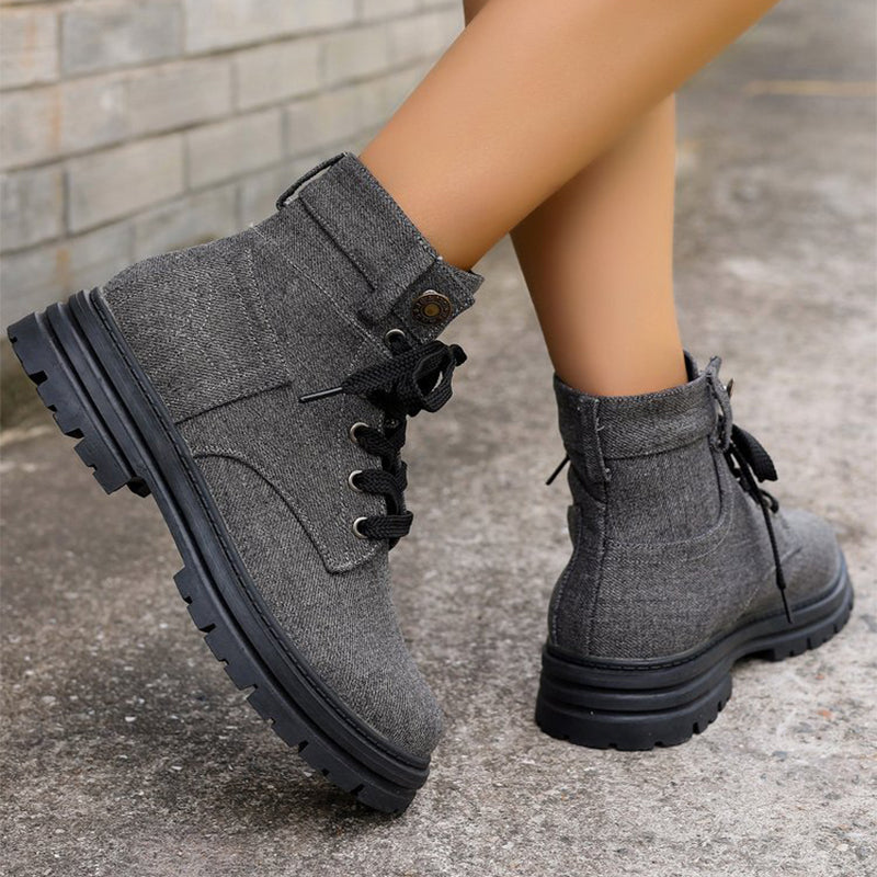 Elara | Veterschoenen van Denim voor Dames