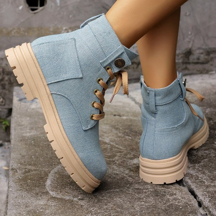Elara | Veterschoenen van Denim voor Dames