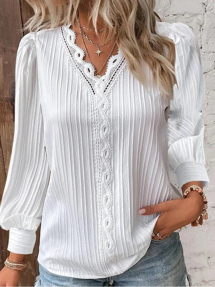 Jezel | Blouse met Kantdetails