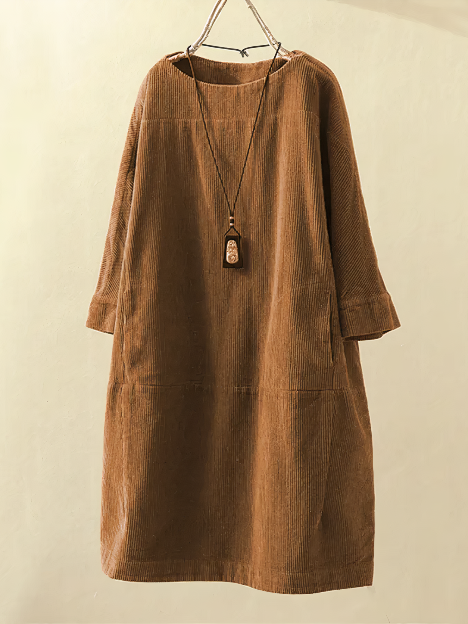 JOSE | Tijdloze Corduroy Midi-Jurk