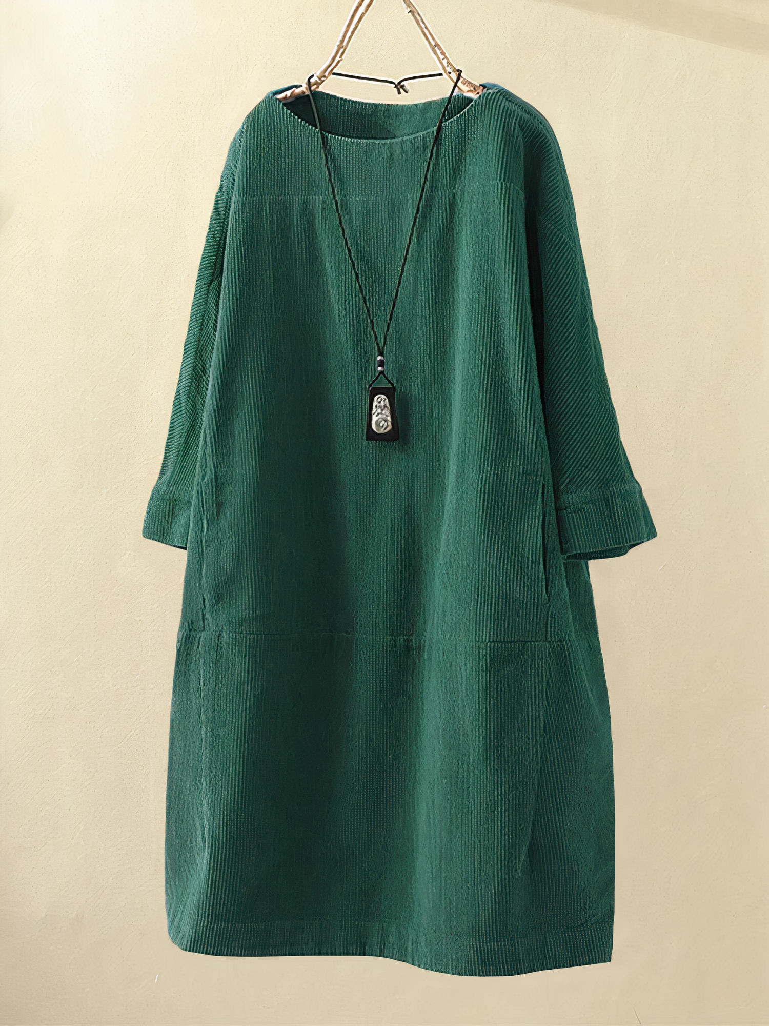 JOSE | Tijdloze Corduroy Midi-Jurk