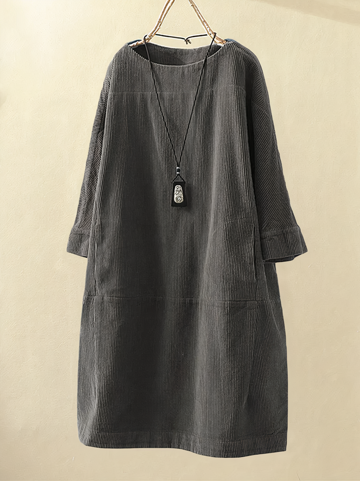JOSE | Tijdloze Corduroy Midi-Jurk
