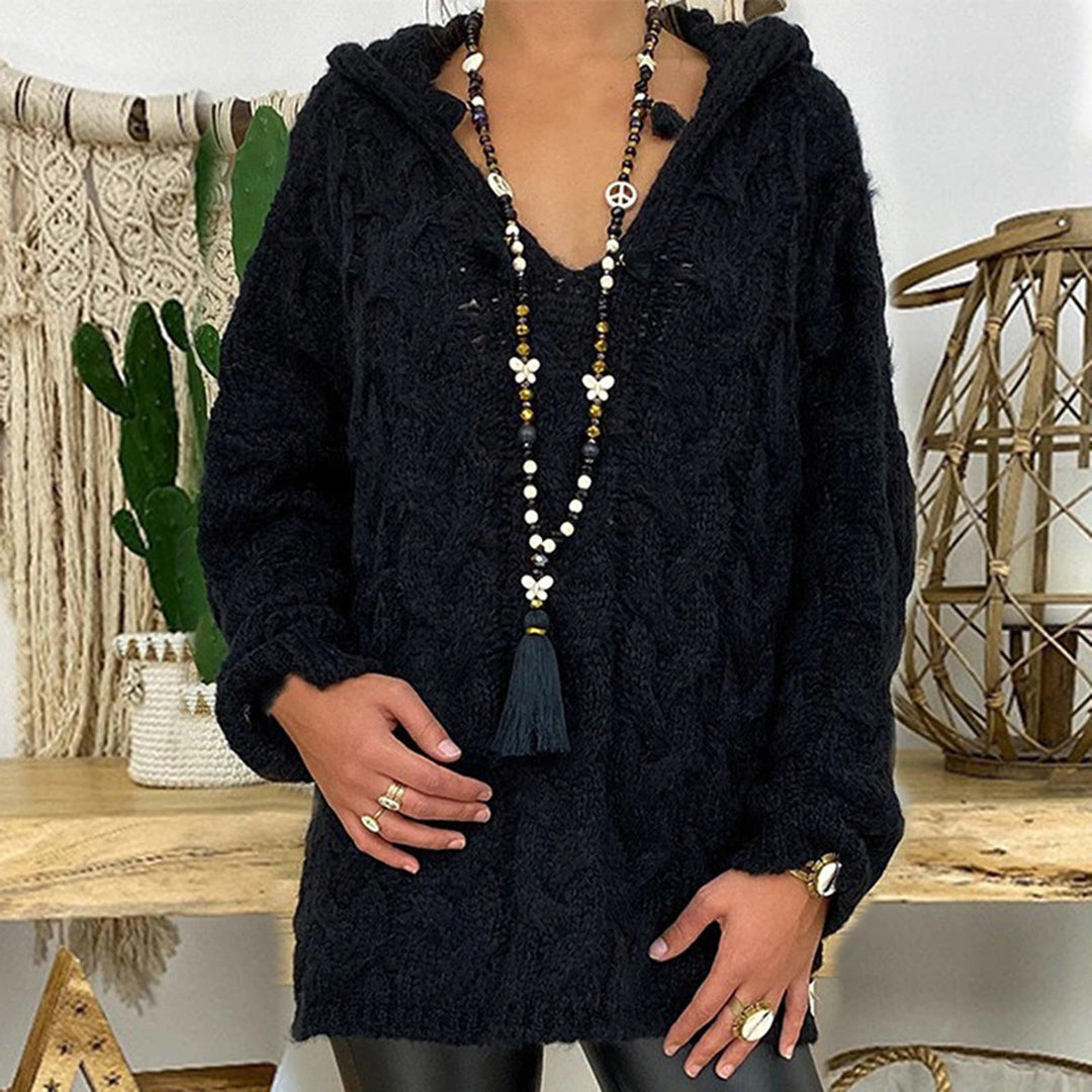 Livia | Stijlvolle Gebreide Trui met Capuchon