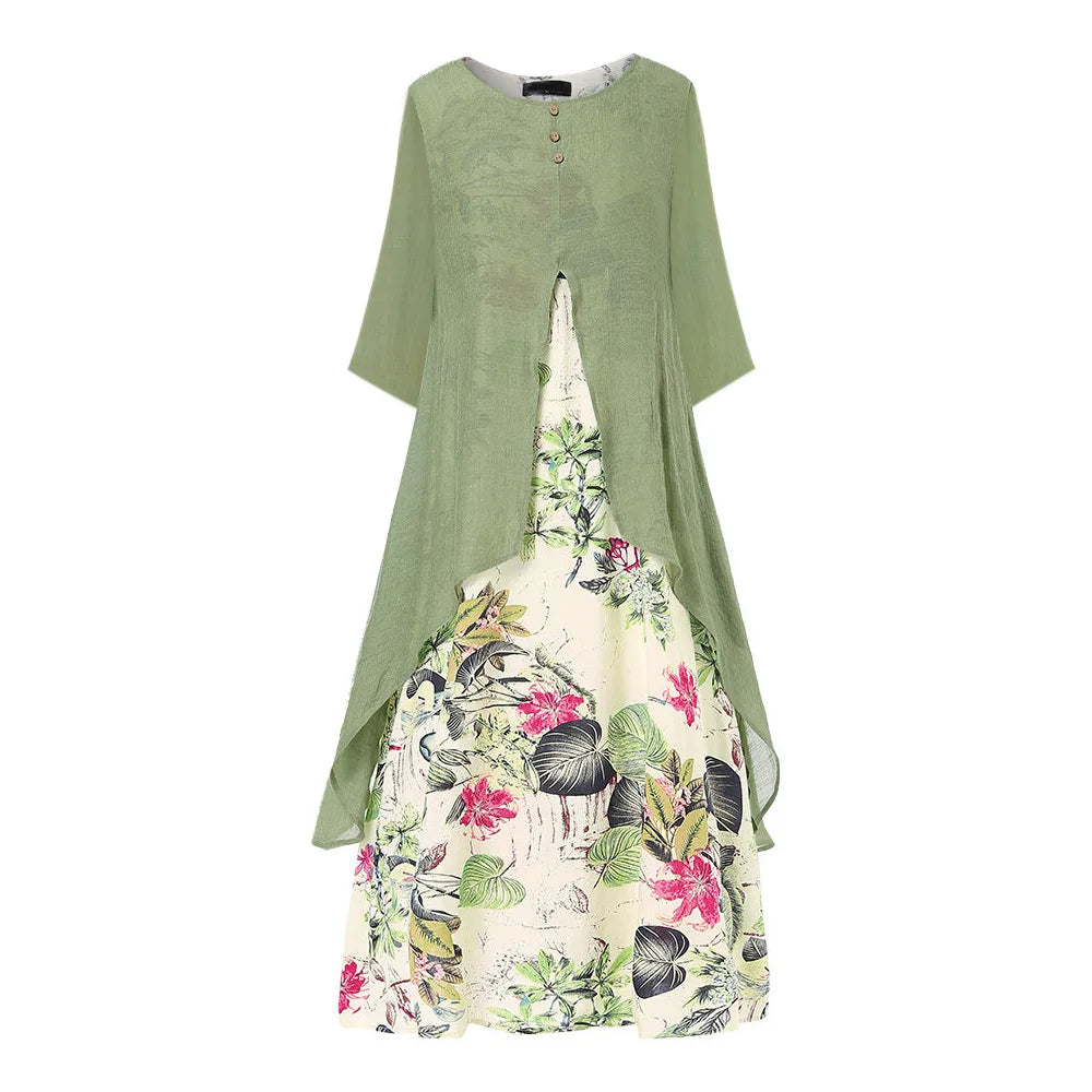 Anaïs™ - Vintage Zomerjurk met Bloemenpatroon