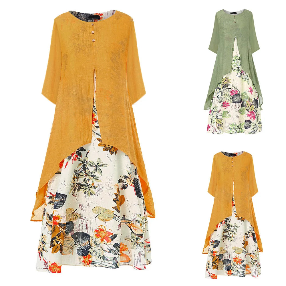 Anaïs™ - Vintage Zomerjurk met Bloemenpatroon