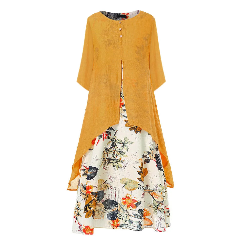 Anaïs™ - Vintage Zomerjurk met Bloemenpatroon