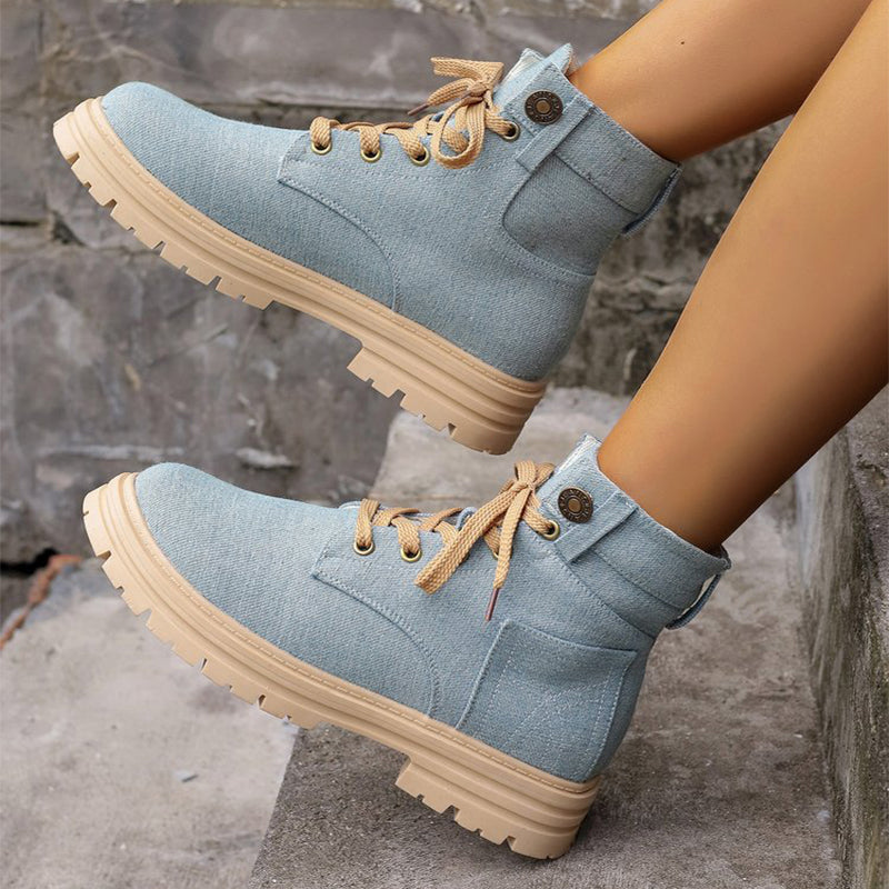 Elara | Veterschoenen van Denim voor Dames