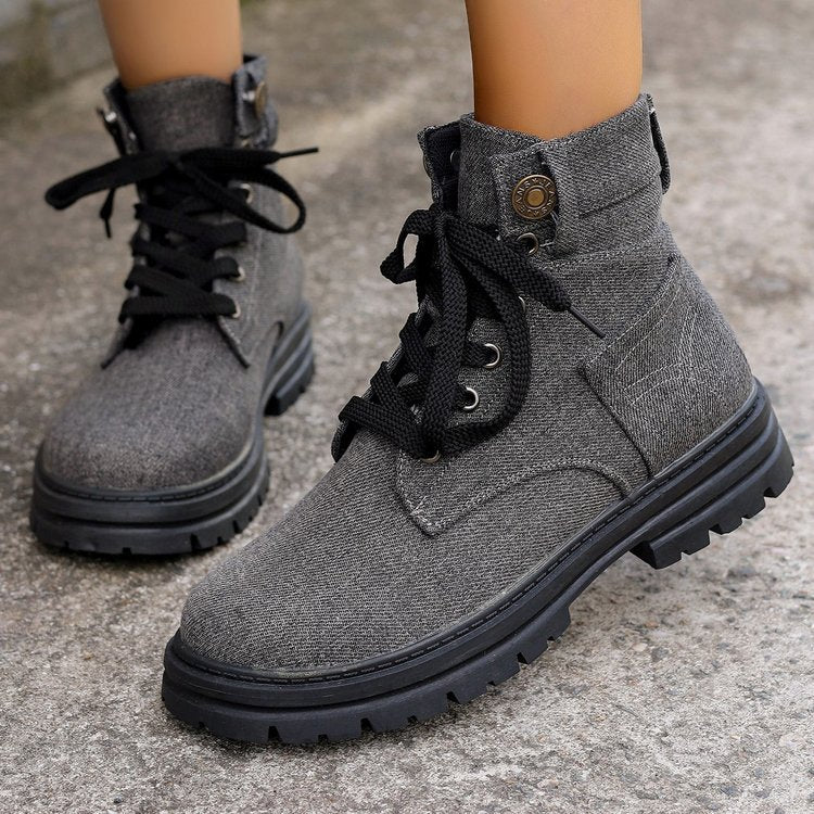 Elara | Veterschoenen van Denim voor Dames