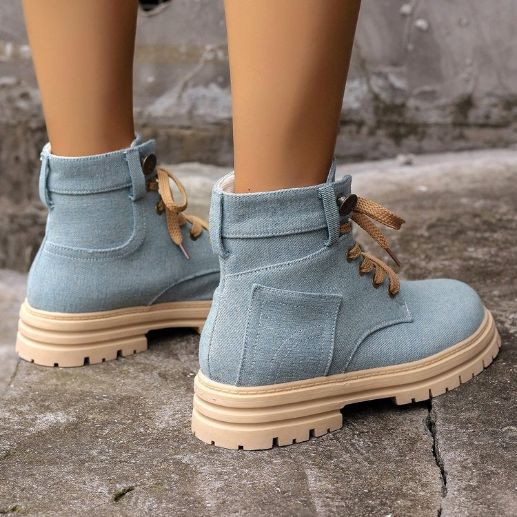 Elara | Veterschoenen van Denim voor Dames