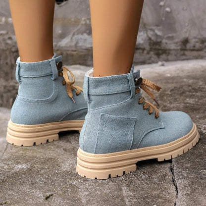 Elara | Veterschoenen van Denim voor Dames