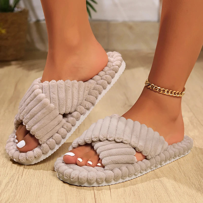 Helena | Luxe Corduroy Damespantoffels