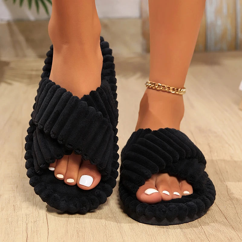 Helena | Luxe Corduroy Damespantoffels