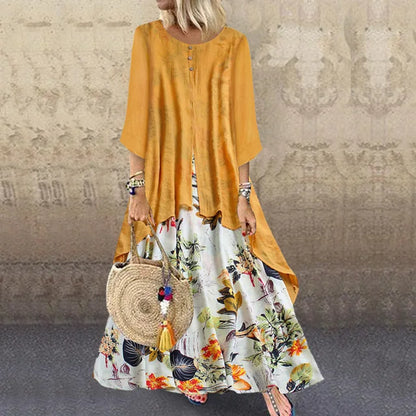 Anaïs™ - Vintage Zomerjurk met Bloemenpatroon