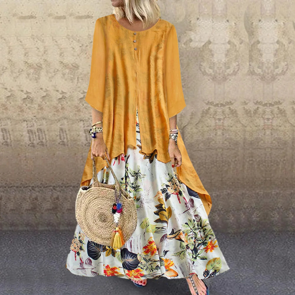 Anaïs™ - Vintage Zomerjurk met Bloemenpatroon