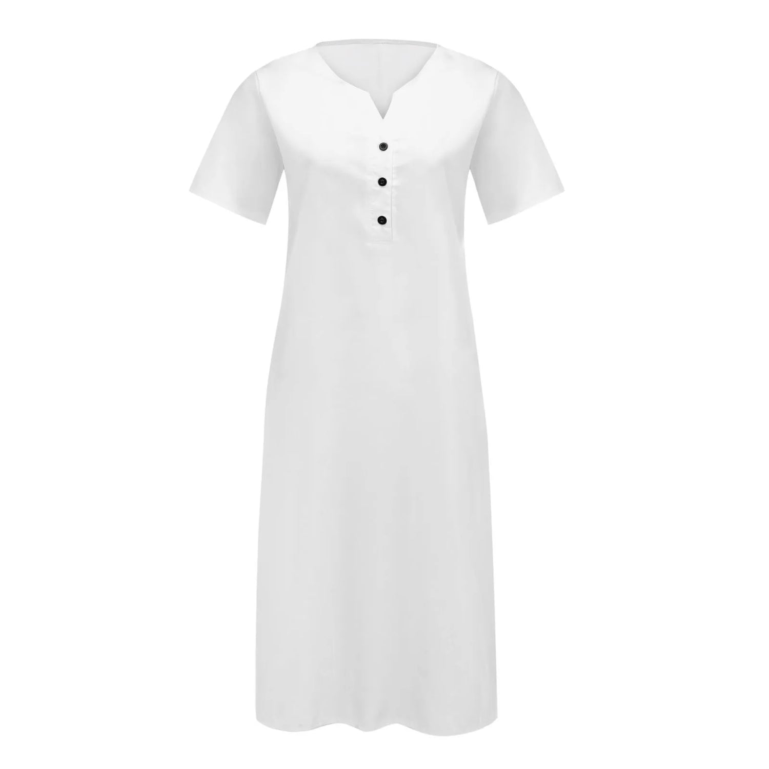 Rosa™ - Elegante Lange Jurk met Knoopsluiting