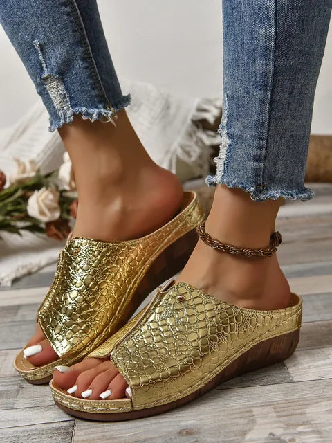 Paola™ - Klassieke Orthopedische Sleehak Sandalen