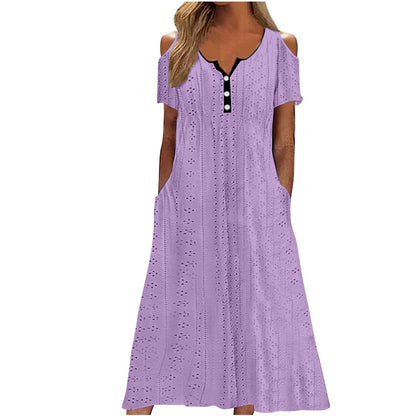 Lola™ -  Elegante Zomerjurk met Knoopdetails