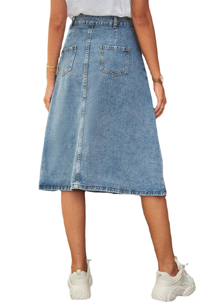 Lina | Gewassen Denim Lange Rok voor Dames